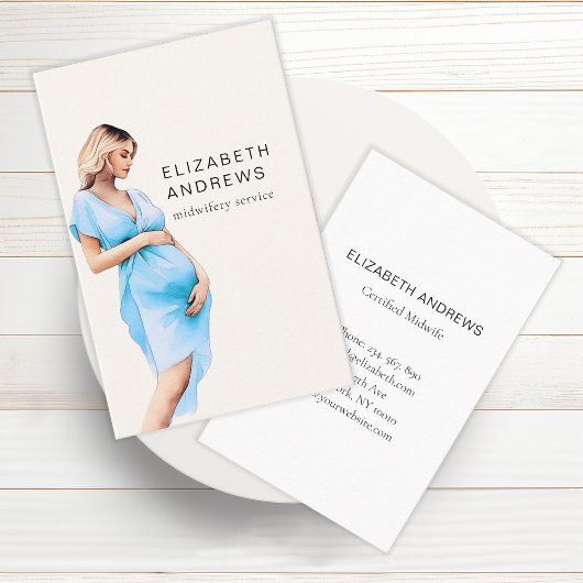 Carte De Visite Schwangere, schlicht-moderne aquarelle