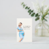 Carte De Visite Schwangere, schlicht-moderne aquarelle (Debout devant)