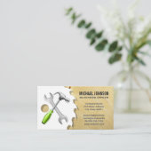 Carte De Visite Scie à clé marteau | Bois | Construction (Debout devant)