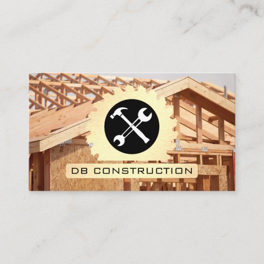Carte De Visite Scie circulaire | Clé à marteau | Construction de  (Devant)