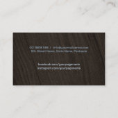 Carte De Visite Scie circulaire et raboteuse des services de charp (Dos)