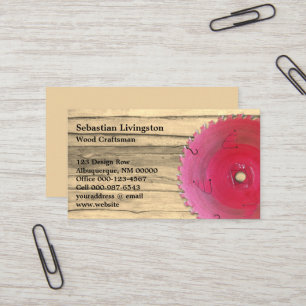 Carte De Visite Scie Circulaire Rustique Métier de la Menuiserie