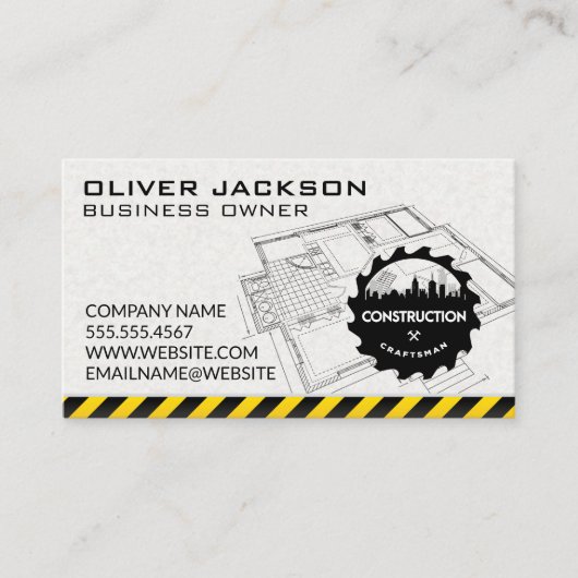 Carte De Visite Scie de construction | Skyline | Plan directeur (Devant)