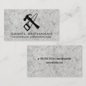 Carte De Visite Scie et marteau | Arrière - plan en béton (Devant / Derrière)