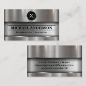 Carte De Visite Scie et marteau industriels broyés métalliques (Devant / Derrière)