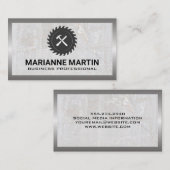 Carte De Visite Scie et marteau | Marbre et métal (Devant / Derrière)