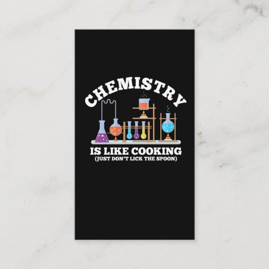 Carte De Visite Science Chimiste Humour La chimie est comme la Cui (Devant)