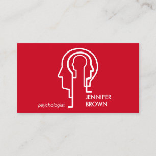 Carte De Visite Science de l'esprit Tête humaine rouge Psychologie