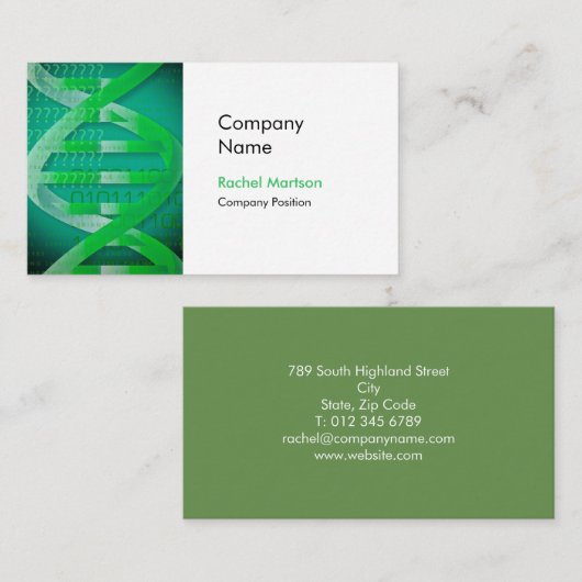 Carte De Visite Science Médicale ADN Simple Moderne (Devant / Derrière)