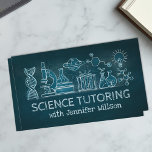 Carte De Visite Science Tutoring - Illustration de la charge d'ens<br><div class="desc">Inspirer les esprits curieux avec ce carte de visite d'enseignement scientifique magnifiquement conçu, parfait pour les éducateurs, les tuteurs privés et les professionnels du soutien académique. Avec une composition d'éléments scientifiques classiques (microscope, brin d'ADN, beakers, molécule, etc.), ce design ajoute une touche créative et personnelle à votre image professionnelle. Cette...</div>