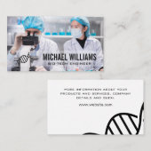 Carte De Visite Scientifique À La Recherche Au Microscope (Devant / Derrière)