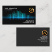 Carte De Visite Scientifique bleu de papier binaire déchiqueté de (Devant / Derrière)