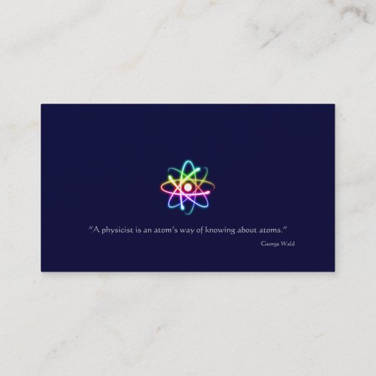 Carte De Visite Scientifique de l'atome | (Dos)