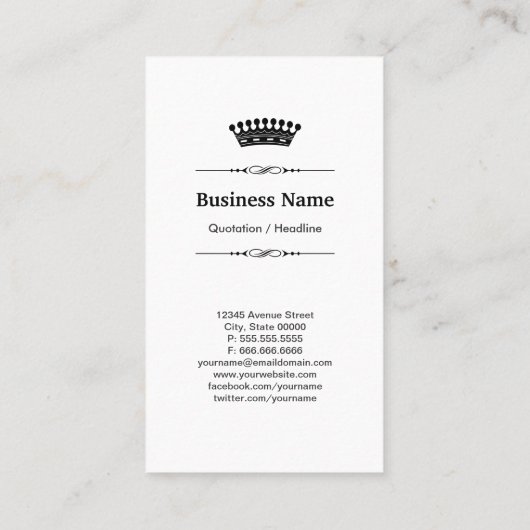 Carte De Visite Scientifique en alimentation Élégant Royal Black W (Dos)