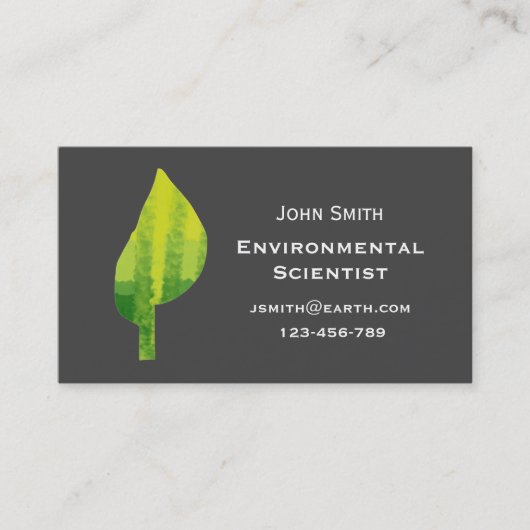 Carte De Visite Scientifique ou écologiste De l'environnement (Devant)