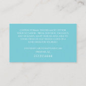 Carte de visite scintillant bleu et argenté (Dos)