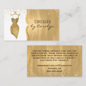 Carte de visite scintillant d'ouvrière couturière (Devant / Derrière)