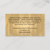 Carte de visite scintillant d'ouvrière couturière (Dos)