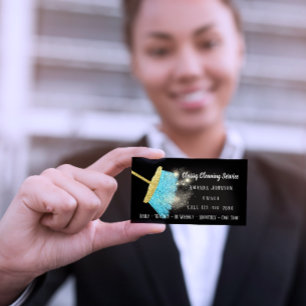 Carte De Visite Scintillant élégant de service chic de nettoyage