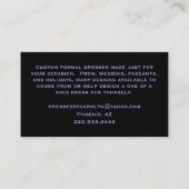 Carte de visite scintillant noir et pourpre (Dos)