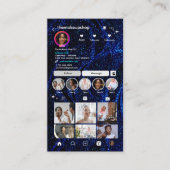 Carte de visite scintillante bleue avec QR code In (Devant)