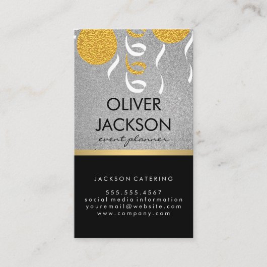 Carte De Visite Scintille | Planificateur d'événements Confetti Ba (Devant)