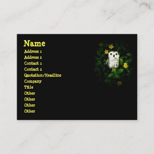 Carte De Visite Scintillement de scintillement peu de hibou (Devant)