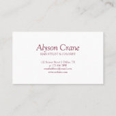 Carte De Visite Scisser et pinceau Script | Rose foncé | Liste de (Dos)