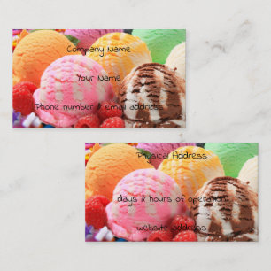 Carte De Visite scoops de glaces colorées