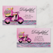 Carte De Visite Scooter de petit gâteau de parties scintillantes (Devant / Derrière)