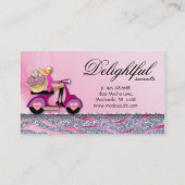 Carte De Visite Scooter de petit gâteau de parties scintillantes (Dos)