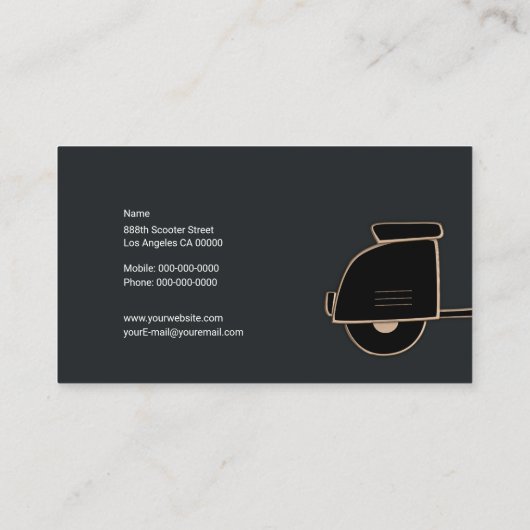 Carte De Visite Scooter élégant (Dos)