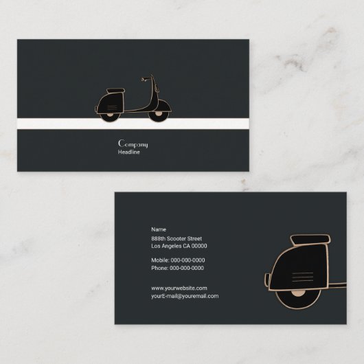 Carte De Visite Scooter élégant (Devant / Derrière)