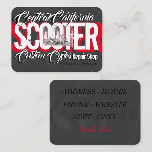 Carte De Visite Scooters (Devant / Derrière)