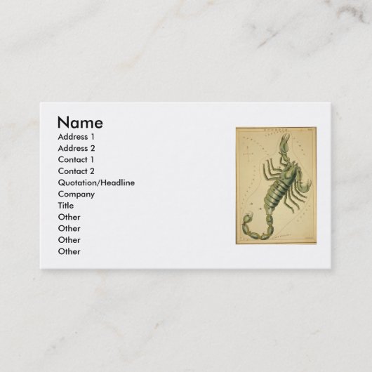 Carte de visite Scorpio (Devant)