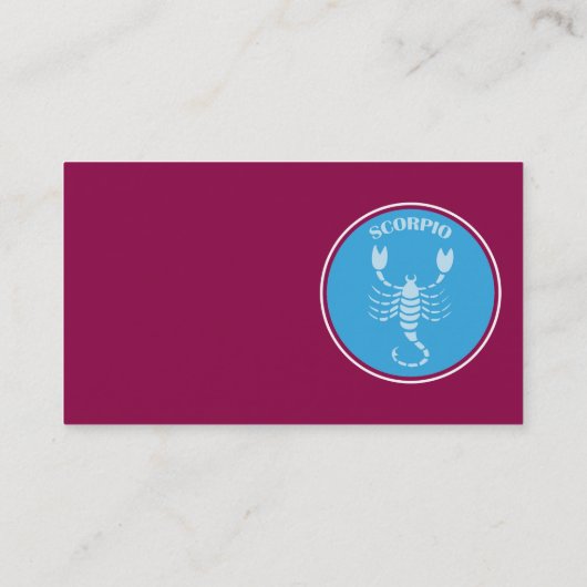 Carte de visite Scorpio (Dos)