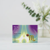 Carte De Visite SCORPIO ZODIAC ANNIVERSAIRE Grenade rouge (Debout devant)