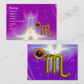 Carte De Visite SCORPIO ZODIAC ANNIVERSAIRE Grenade rouge (Devant / Derrière)