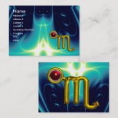 Carte De Visite SCORPIO ZODIAC ANNIVERSAIRE Grenade rouge (Devant / Derrière)