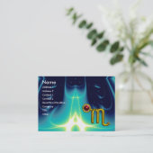 Carte De Visite SCORPIO ZODIAC ANNIVERSAIRE Grenade rouge (Debout devant)