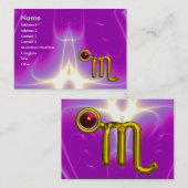 Carte De Visite SCORPIO ZODIAC ANNIVERSAIRE Grenade rouge (Devant / Derrière)