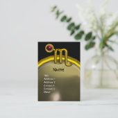 Carte De Visite SCORPIO ZODIAC ANNIVERSAIRE MONOGRAM Grenade rouge (Debout devant)