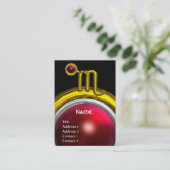 Carte De Visite SCORPIO ZODIAC ANNIVERSAIRE MONOGRAM Grenade rouge (Debout devant)