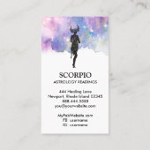 Carte De Visite *~* SCORPIO Zodiac Astrologie Lectures Bleu rose  (Dos)