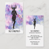 Carte De Visite *~* SCORPIO Zodiac Astrologie Lectures Bleu rose  (Devant / Derrière)