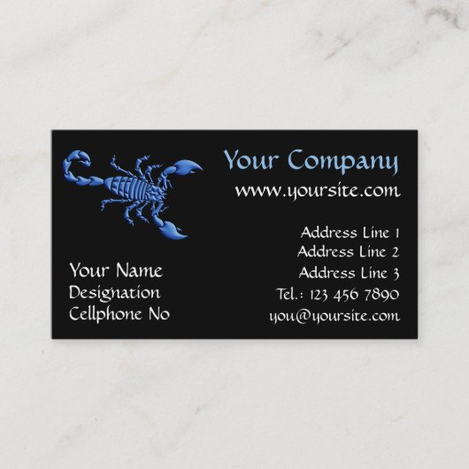 Carte De Visite Scorpion bleu (Devant)
