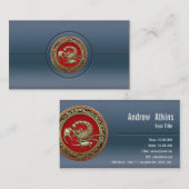 Carte De Visite Scorpion d'or sacré en rouge (Devant / Derrière)