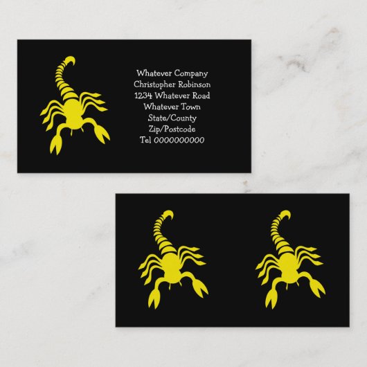 Carte de visite Scorpion Jaune (Devant / Derrière)