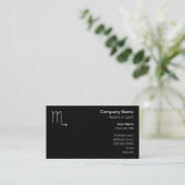 Carte De Visite Scorpion. Signe d'astrologie de zodiaque. Noir (Debout devant)