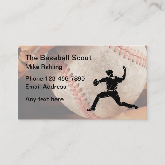Carte De Visite Scout de Talent de Baseball (Devant)